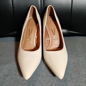 Vizzano Size 8 Cream Color 4" High Heel Pumps Nonslip Cushion Insole